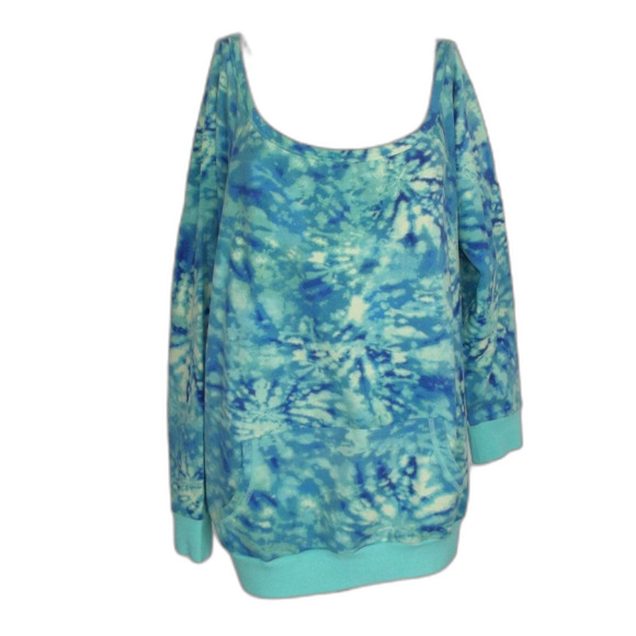 TORRID Active Sweatshirt, 2/2X, Tie-dye, Wide neck/off shoulder, Long sleeves - Picture 8 of 11
